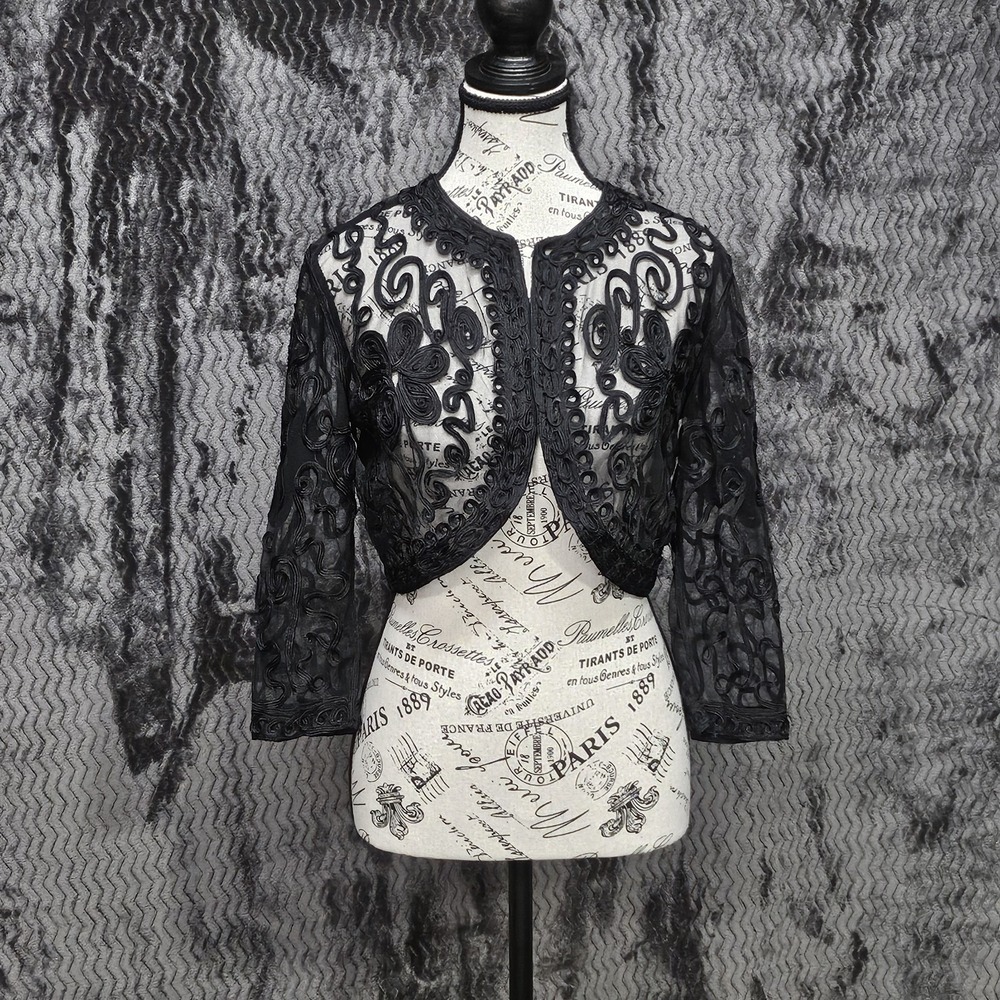 JR Nites By Carol Lin Bolero Jacket Womens S Sheer Whimsigoth‎ Ornate Fairygoth
